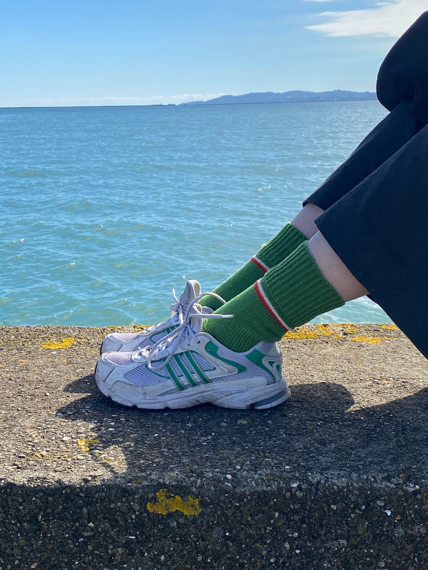 Vibrant green lambs wool socks